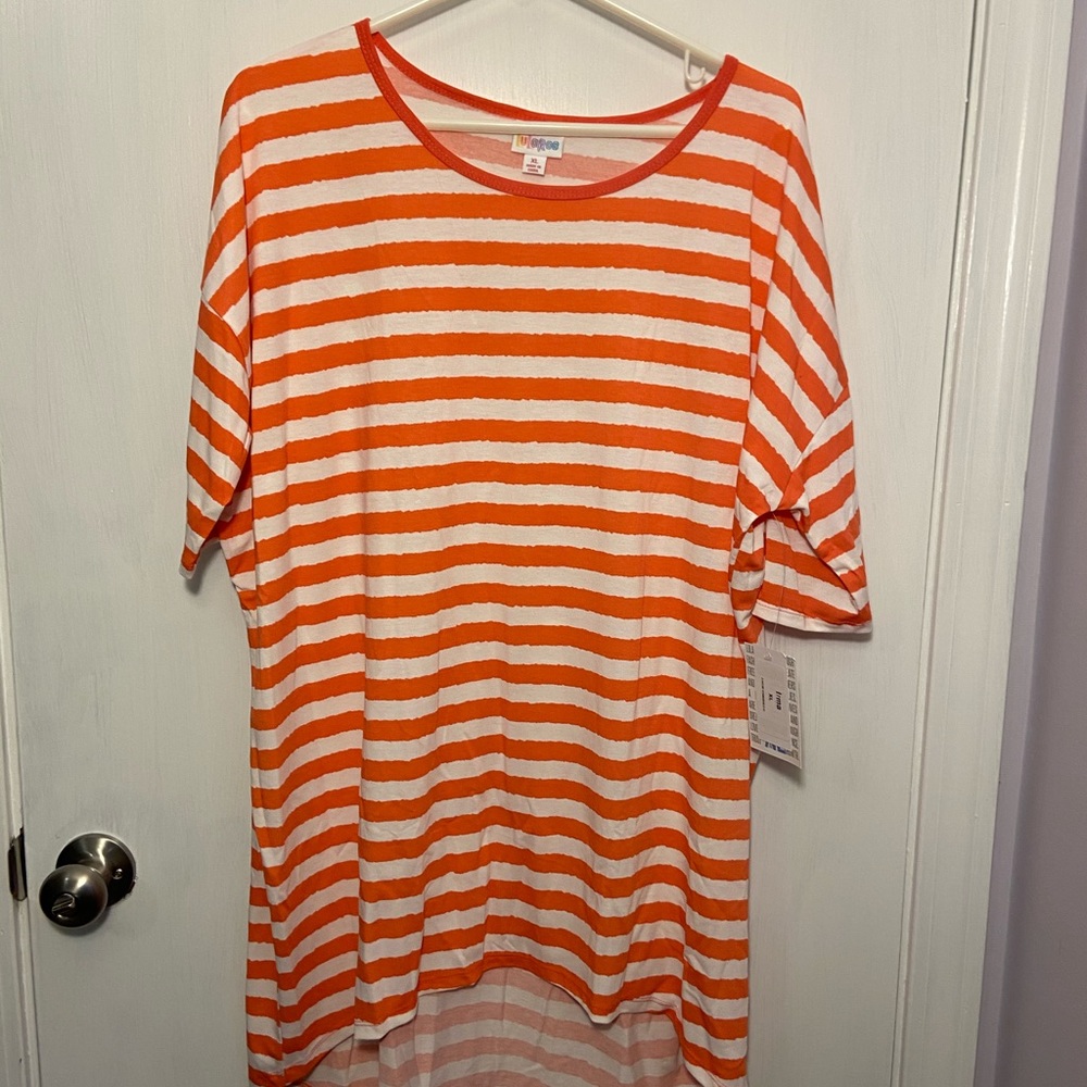 LuLaRoe Orange and White, Irma XL, NWT